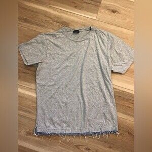 Diesel Gray Tee w/Denim Hem L